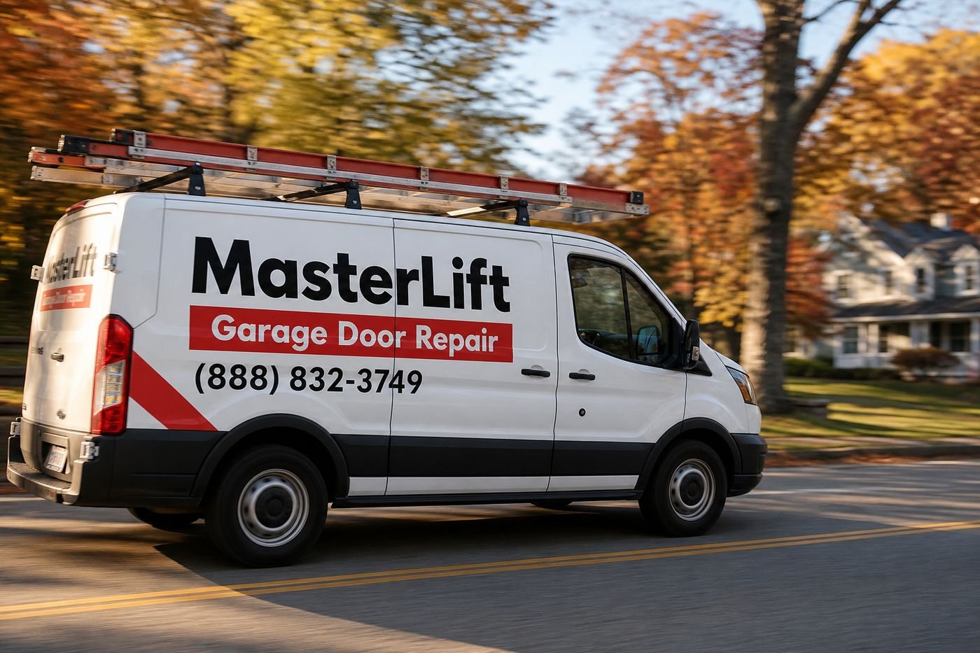 MasterLift service van loaded with springs, cables and opener parts